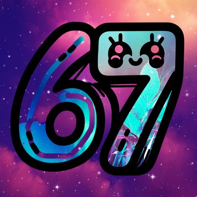 the numbers 67