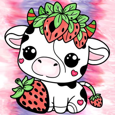 cute strawberry cow
