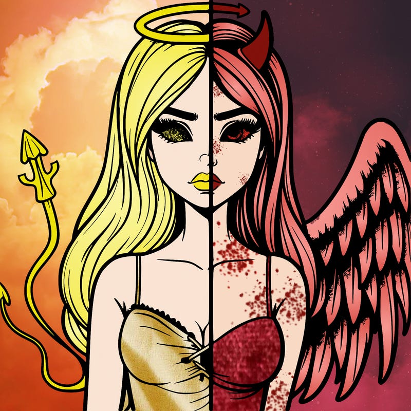 devil vs angel realistic girl
