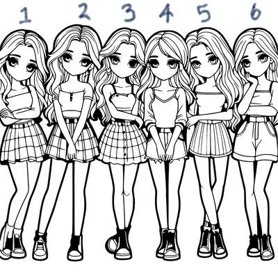 a group of girls realistic