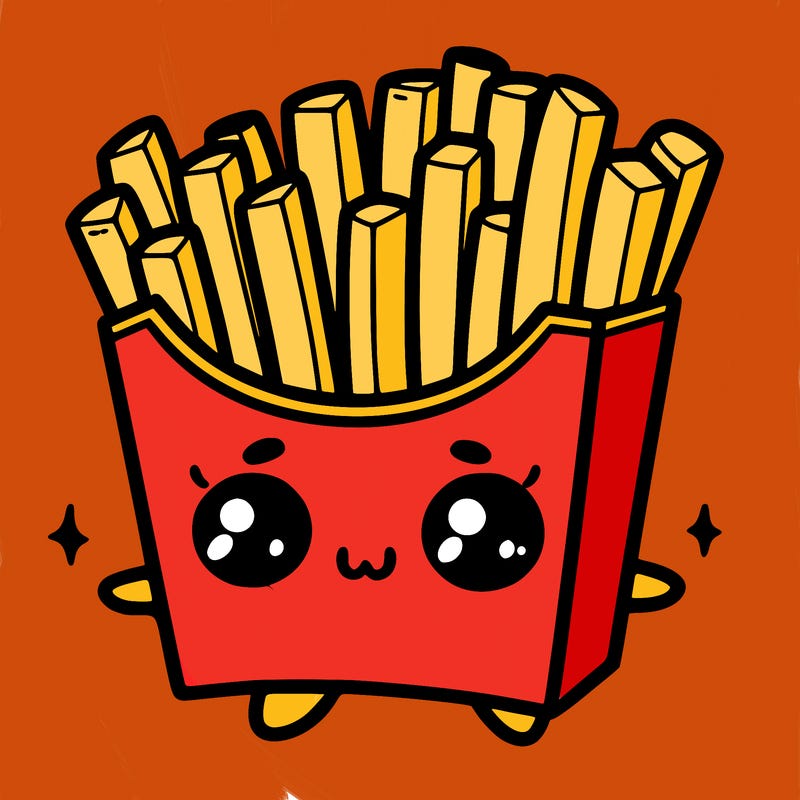 a cute. french fries