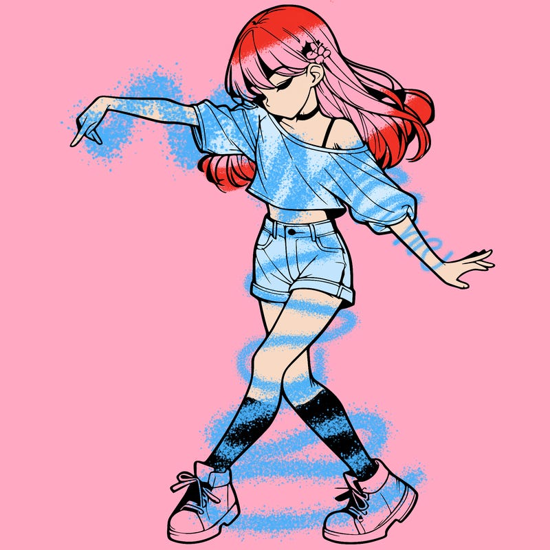 realistic girl danceing