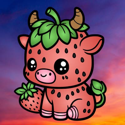 cute strawberry cow