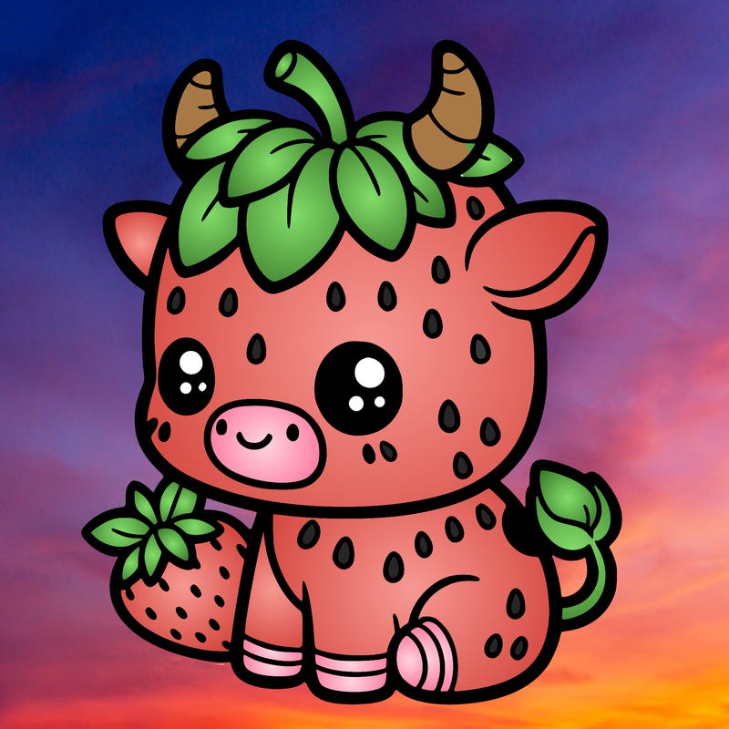 cute strawberry cow