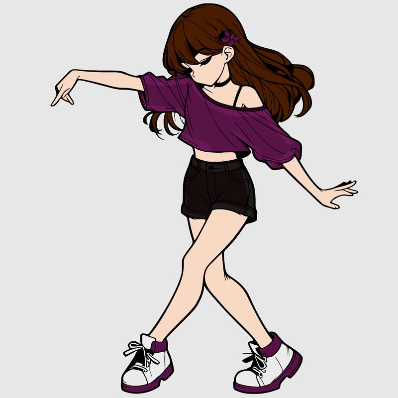 realistic girl danceing