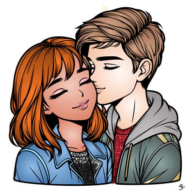 realistic girl and boy  love