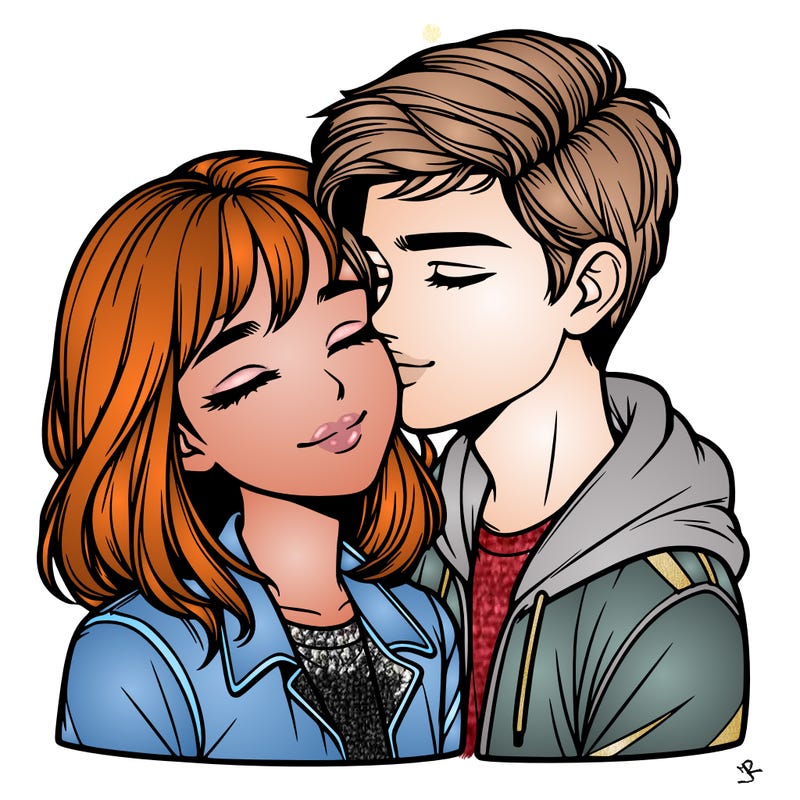 realistic girl and boy  love