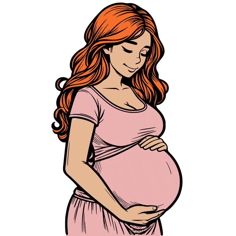 woman heavily pregnant realistic