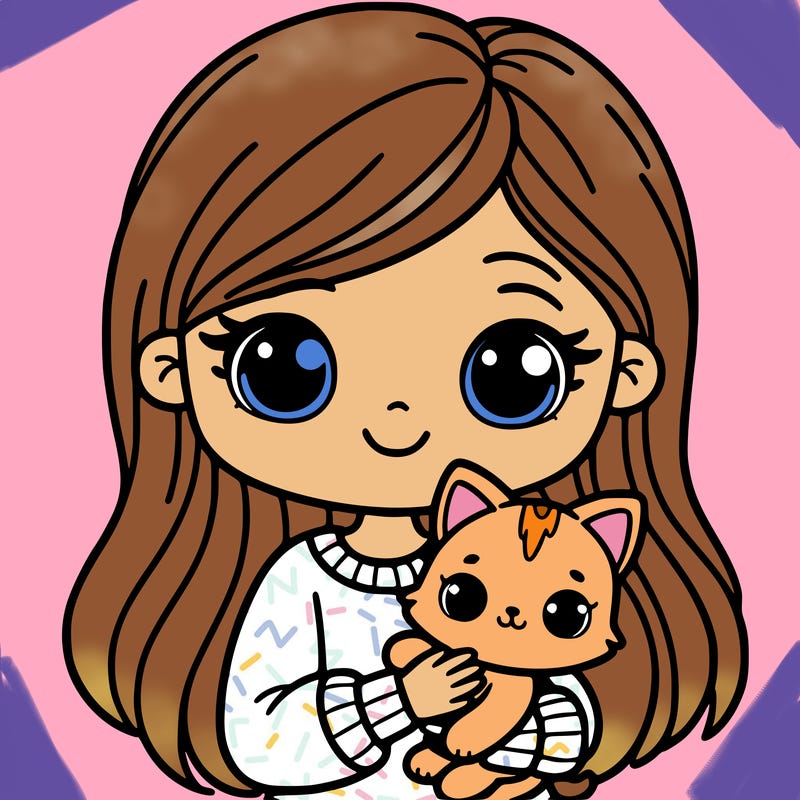 girl holding a kitten