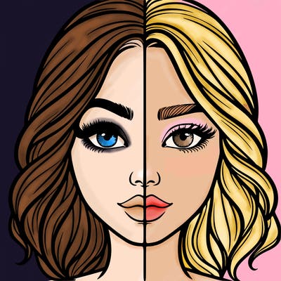 realistic girl split half