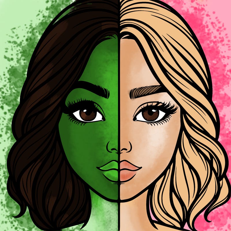 realistic girl split half