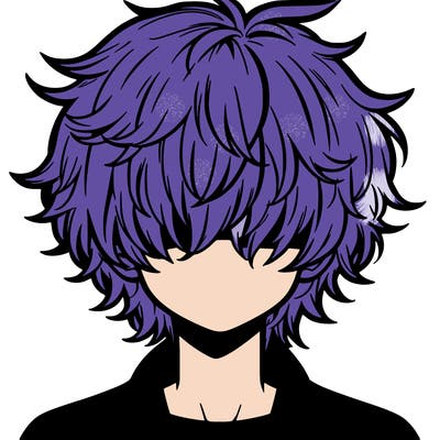 manga boy fluffy hair covering his eyes