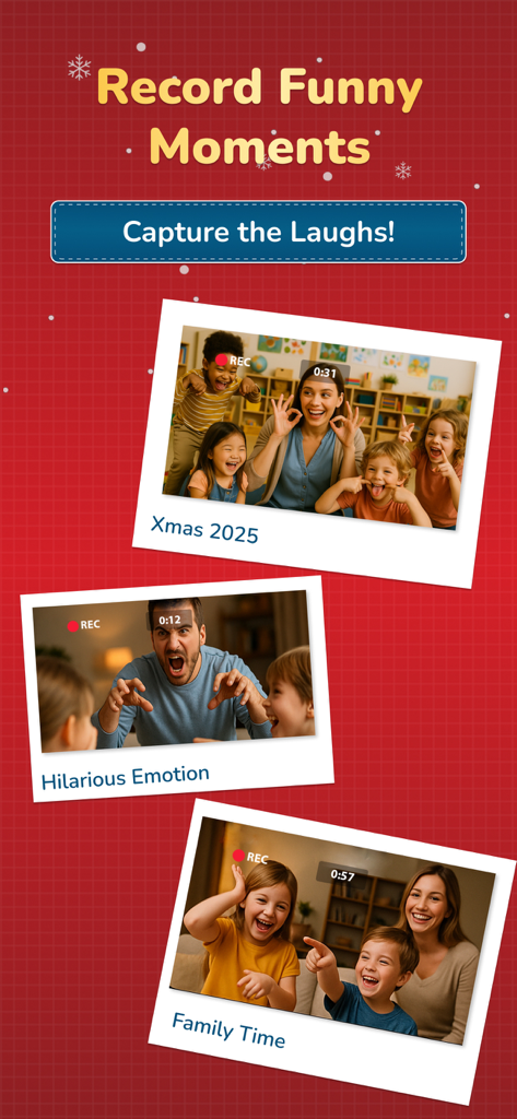 Charades Kids: Act it out - A feature in the Charades Kids app to record and save funny acting moments during family game sessions.