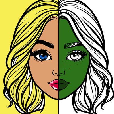 realistic girl split half