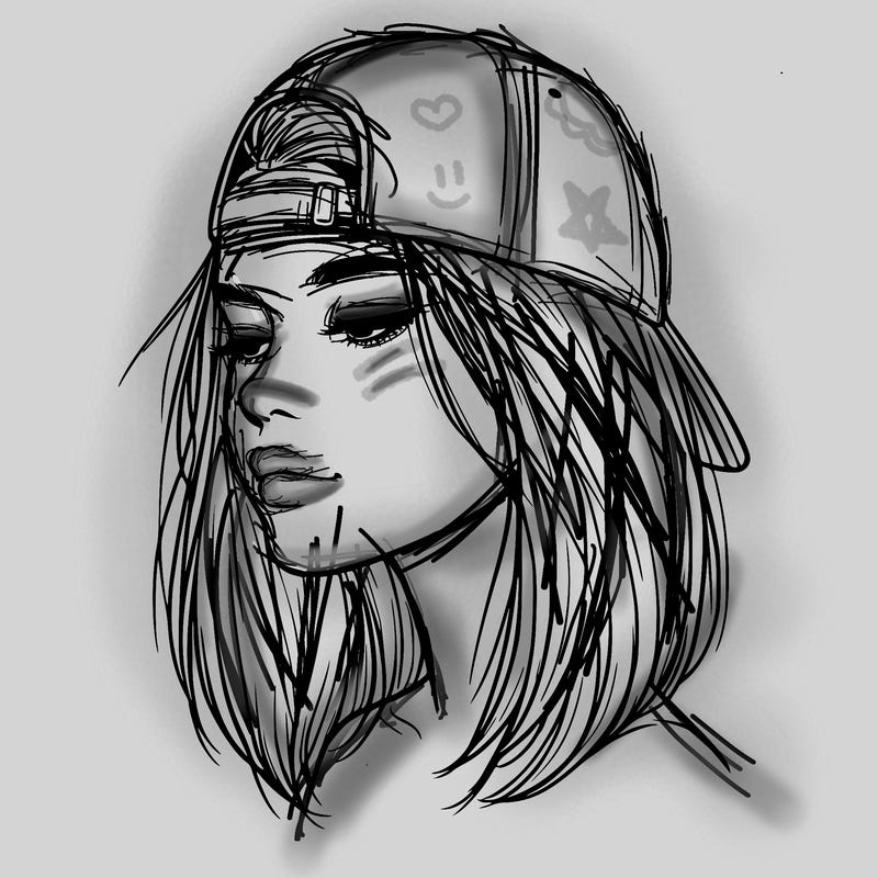 realistic  girl with a backwards hat