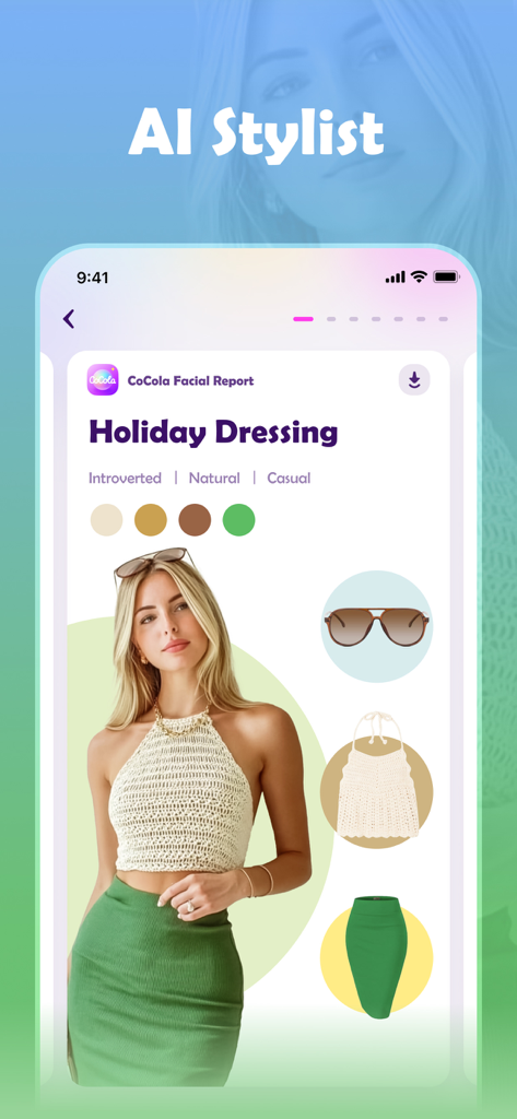 AI stylist interface for personal color analysis and fashion recommendations