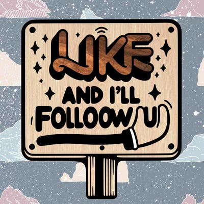 sighn that sais like and ill follow u