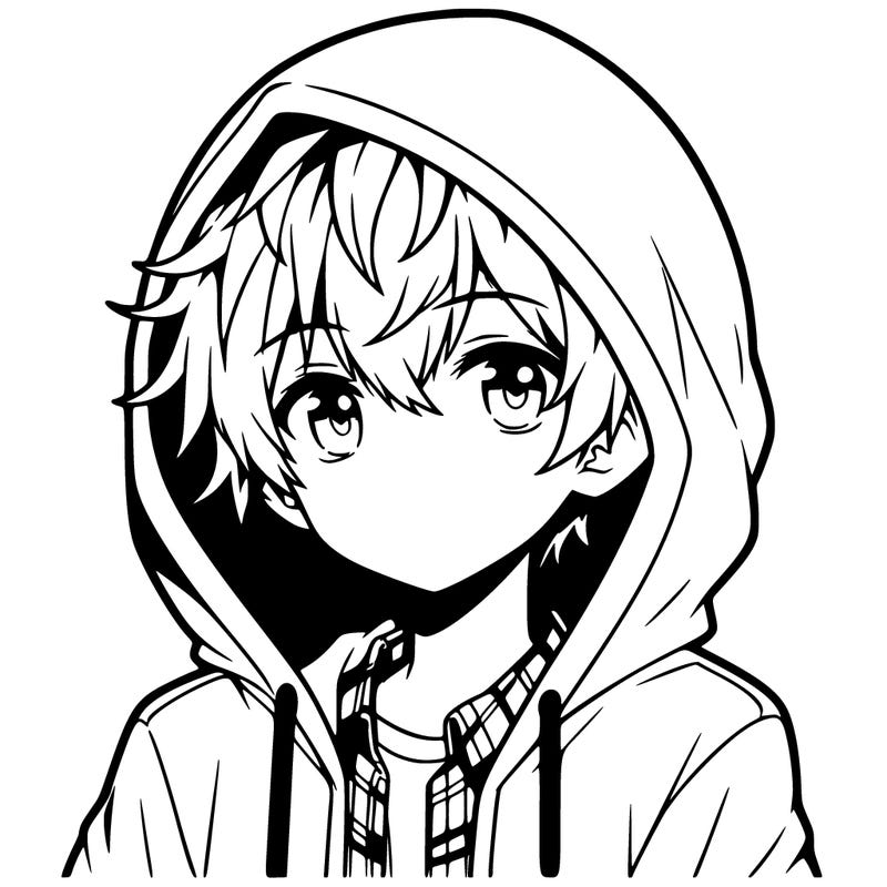 anime boy with a hoddie