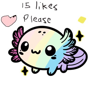 cute easy baby axolotl