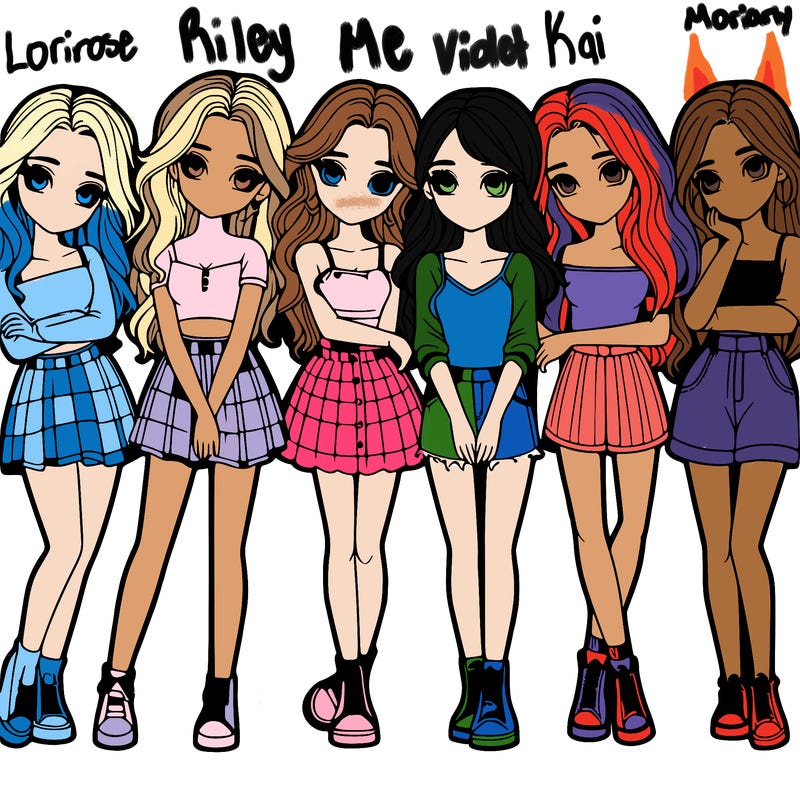 a group of girls realistic