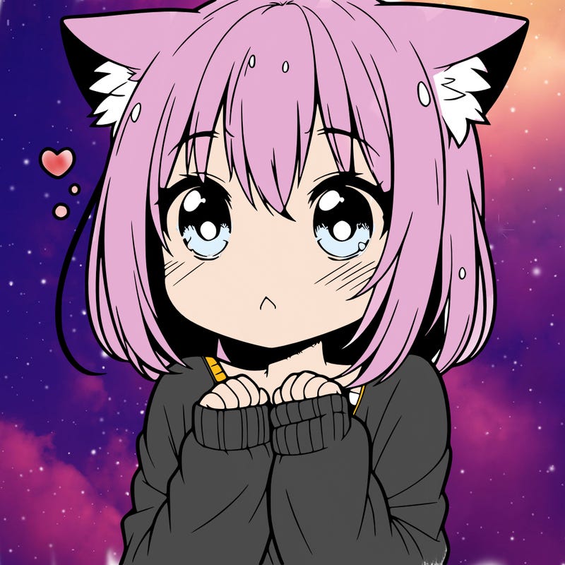 shy anime catgirl