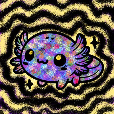 cute easy baby axolotl