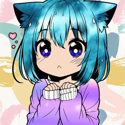 shy anime catgirl