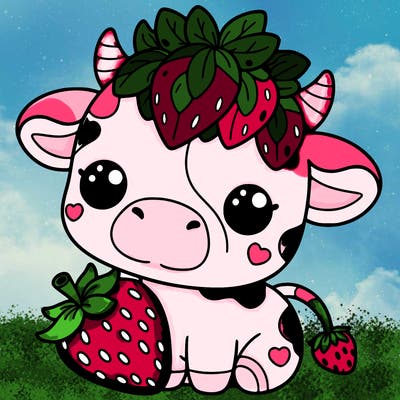cute strawberry cow