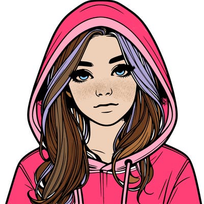 realistic girl with a hoodie