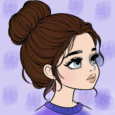 realistic girl with bun