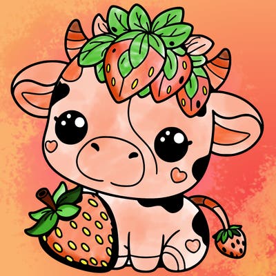 cute strawberry cow
