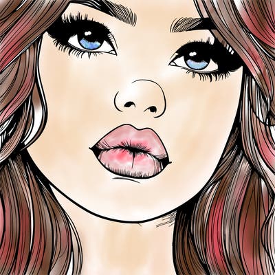 really realistic girl with lips