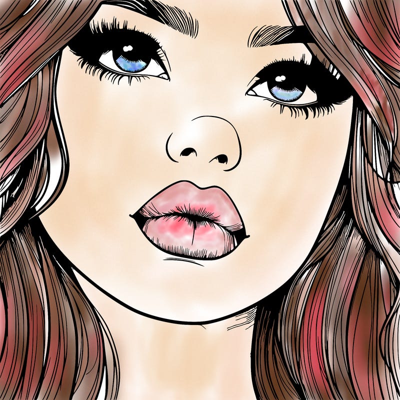 really realistic girl with lips