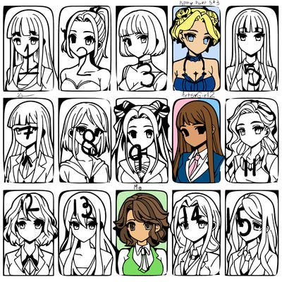 girls that look diffrent anime