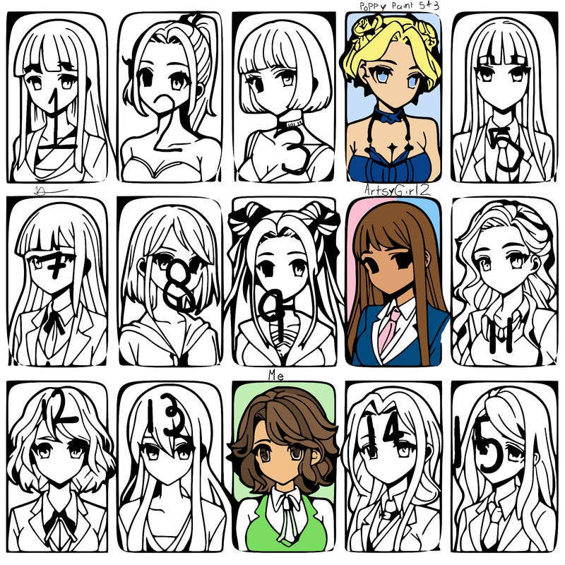 girls that look diffrent anime