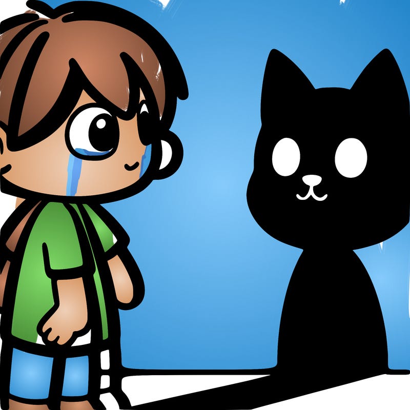 person with cat shadow