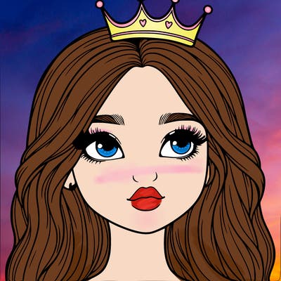 a realistic girl with a crown on