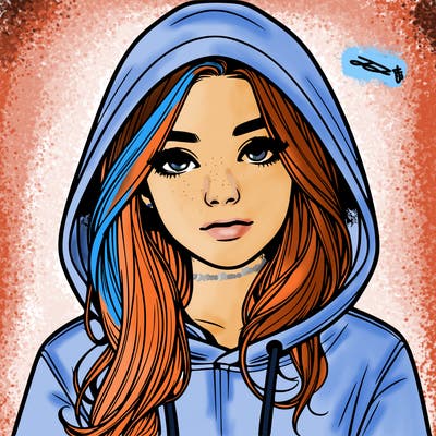 realistic girl with a hoodie