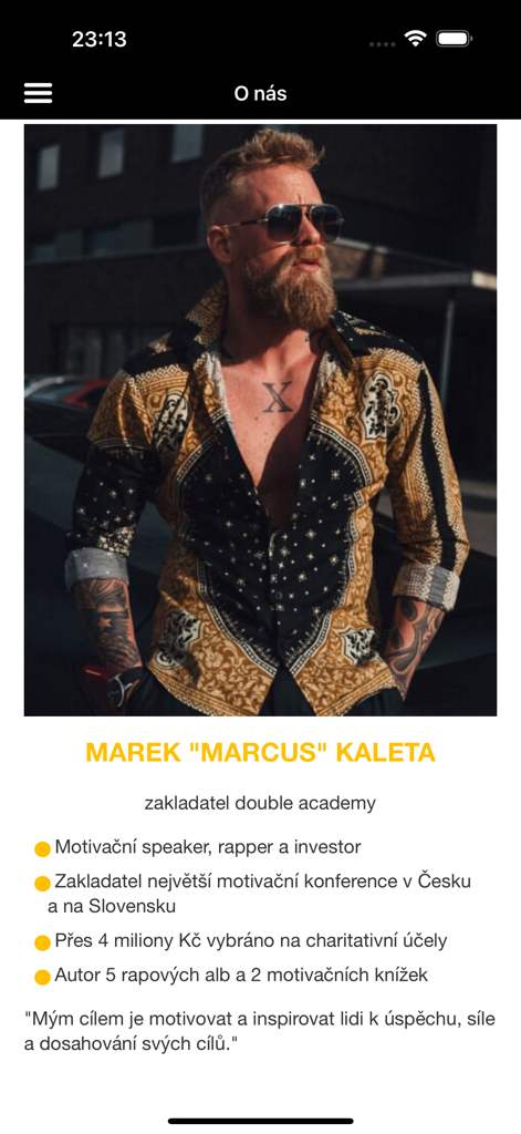 Double academy - Profile page of Marek Marcus Kaleta the founder of Double Academy and motivational speaker