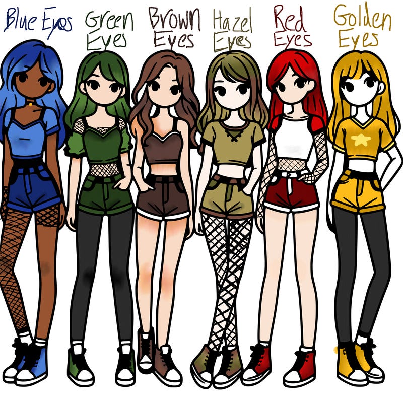 a group of girls wearing crop tops and shorts