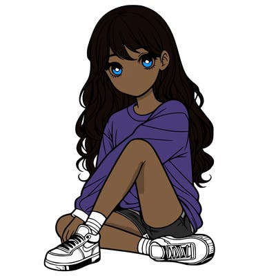 girl sitting realistic