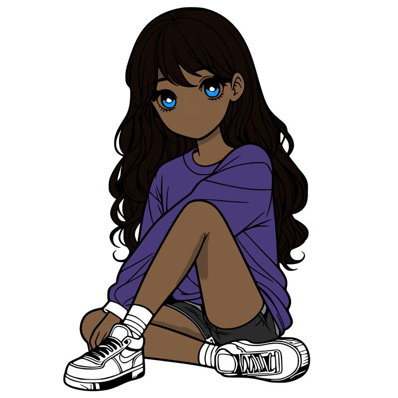 girl sitting realistic