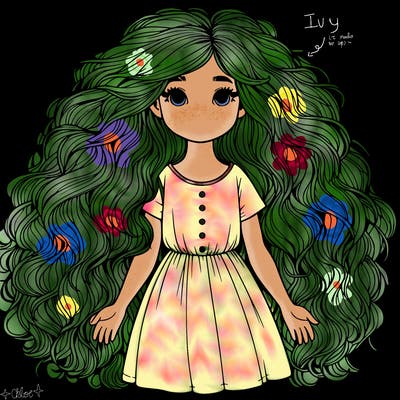 relastic girl with lots of hair