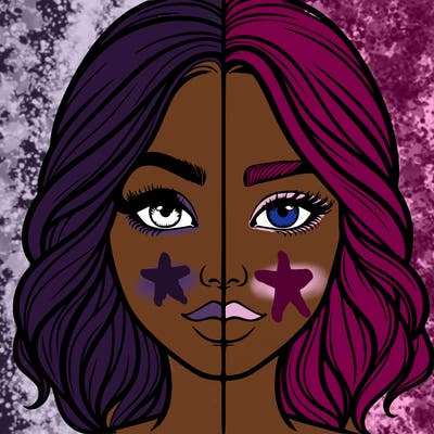 realistic girl split half