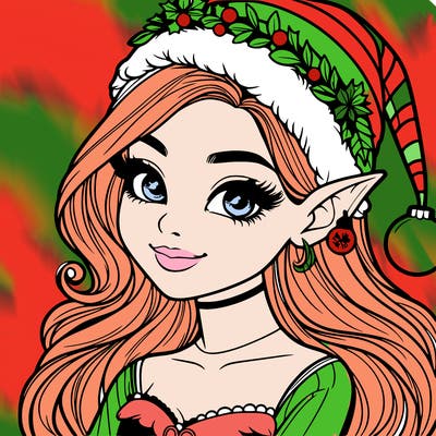 christmas girl elf realistic