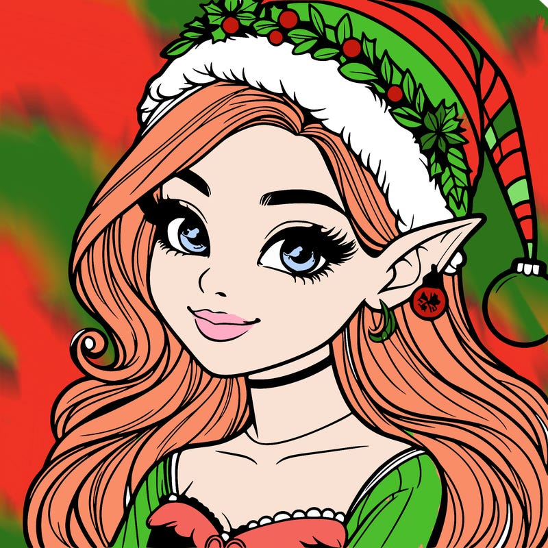 christmas girl elf realistic