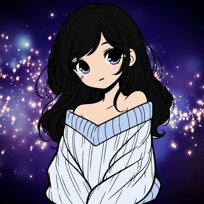 shy pretty girl wearing a sweater that is falling off one shoulder portrait