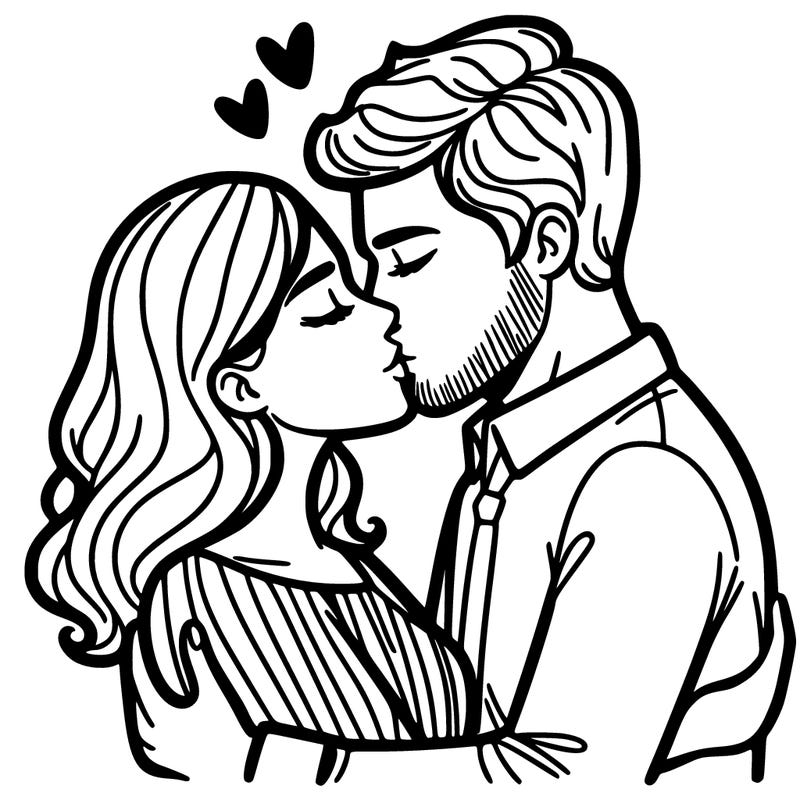 man and woman kissing