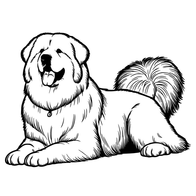 realistic great pyramese on its back dog