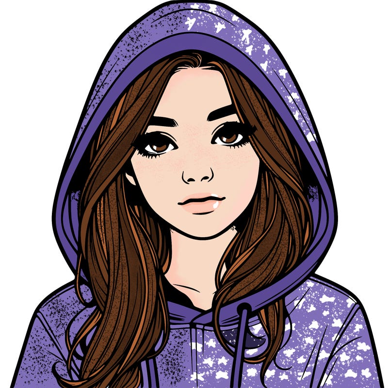 realistic girl with a hoodie